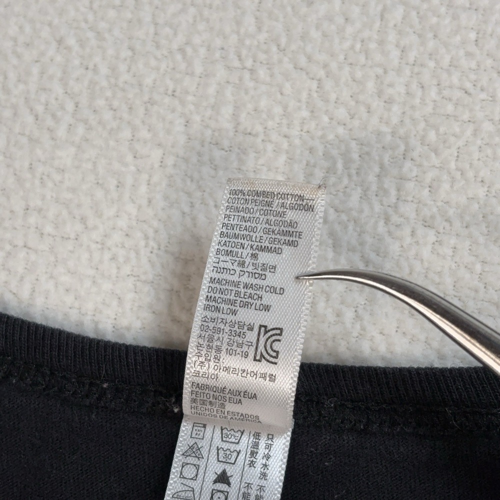 American Apparel Henley Shirt Men's XL Black 100% Combed Cotton *HOLE* - Picture 15 of 16